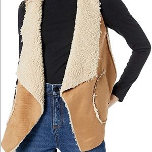BB Dakota Faux Suede and Sherpa shearling  Vest in Whiskey